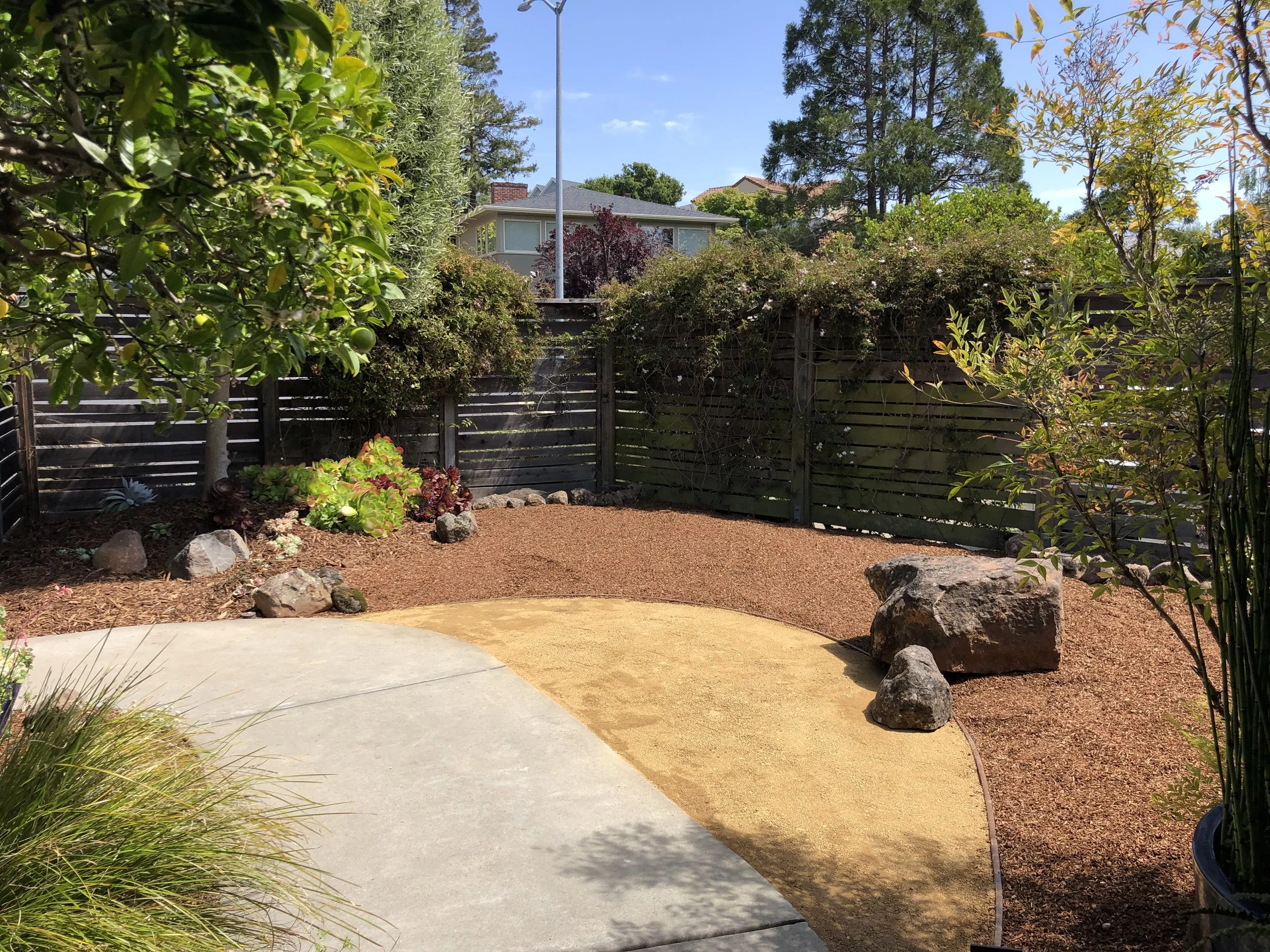 Lush enclosed garden courtyard in Inner Sunset